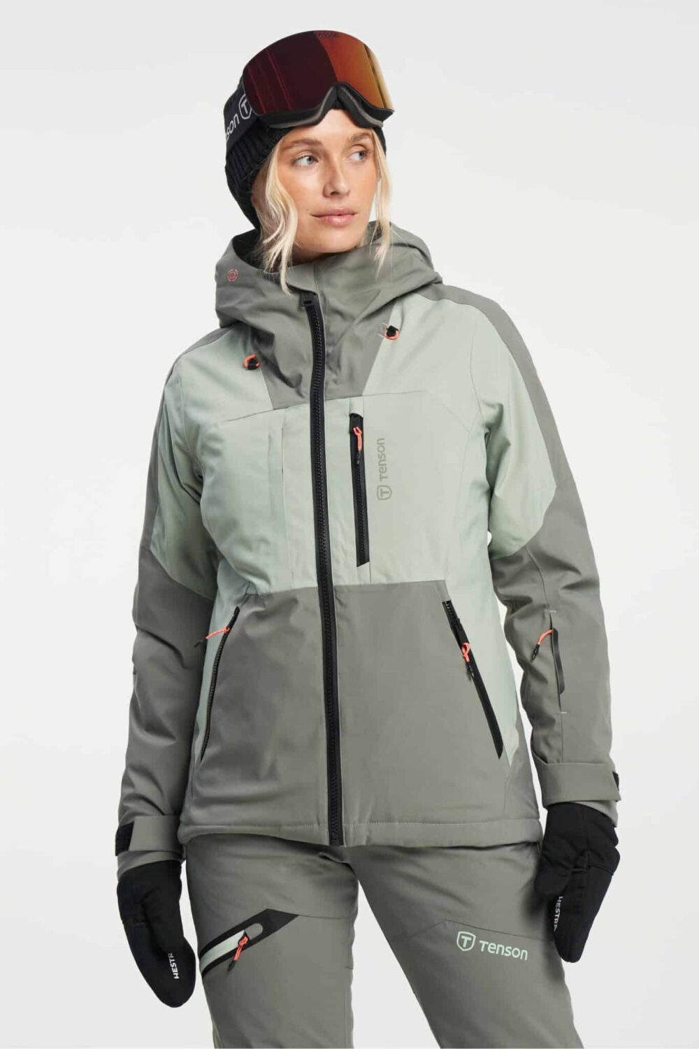 Tenson Orbit Ski Jacket Women's Lined Ski Jacket Grey Green