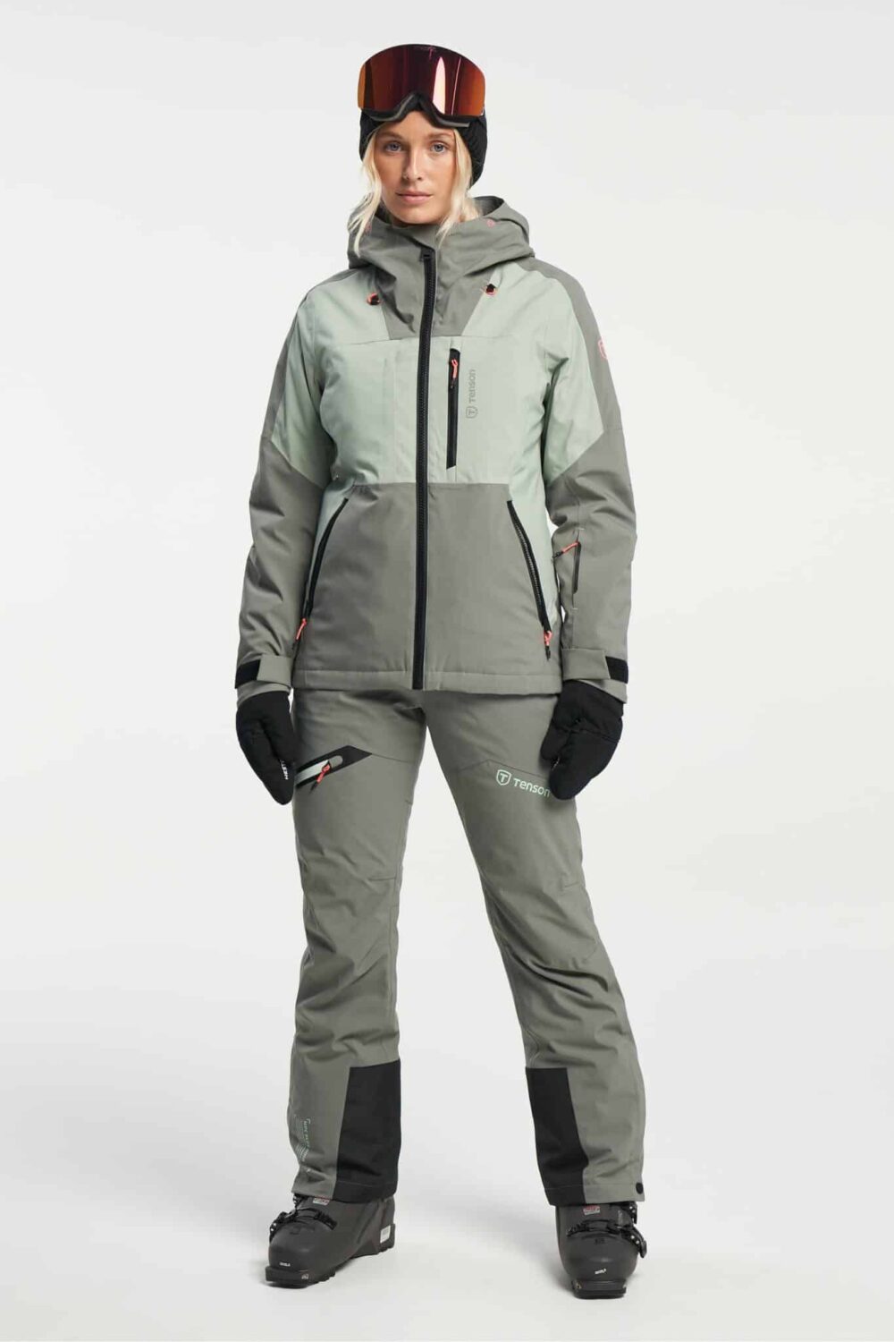 Tenson Orbit Ski Jacket Women's Lined Ski Jacket Grey Green - Image 6