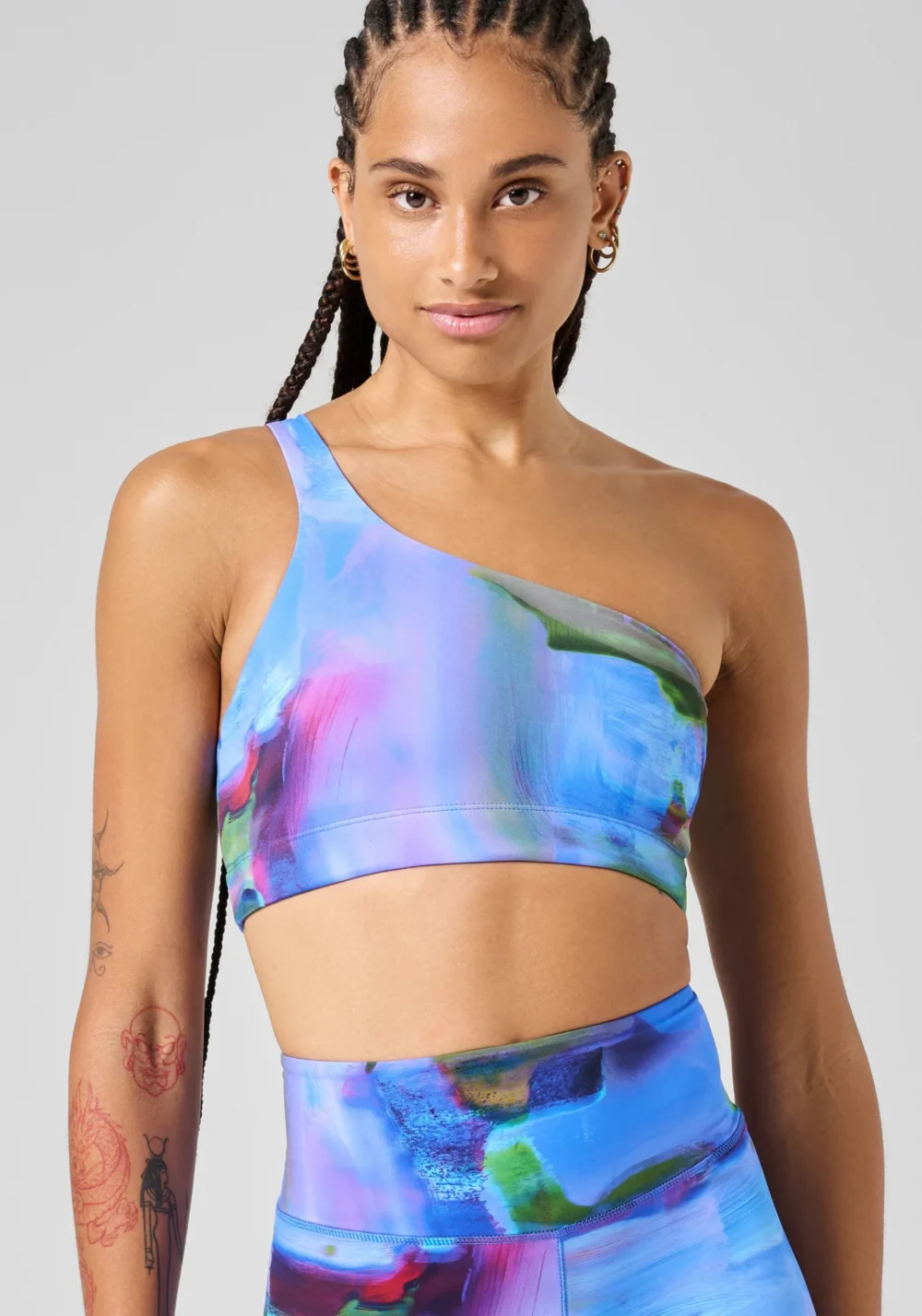 CASALL ONE SHOULDER PRINTED BIKINI TOP - BLUE NOSTALGIA - Image 5