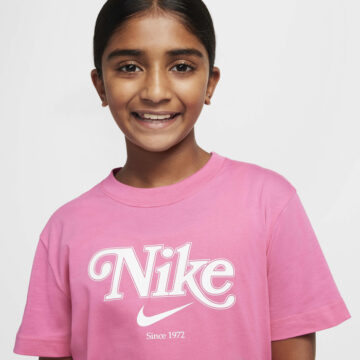 Nike stuttermabolur barna bleikur