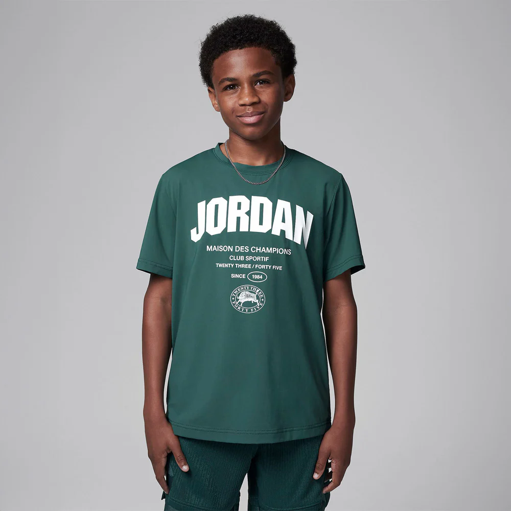 Nike Jordan Big Kids' Dri-FIT Des Champions T-Shirt 'Green'