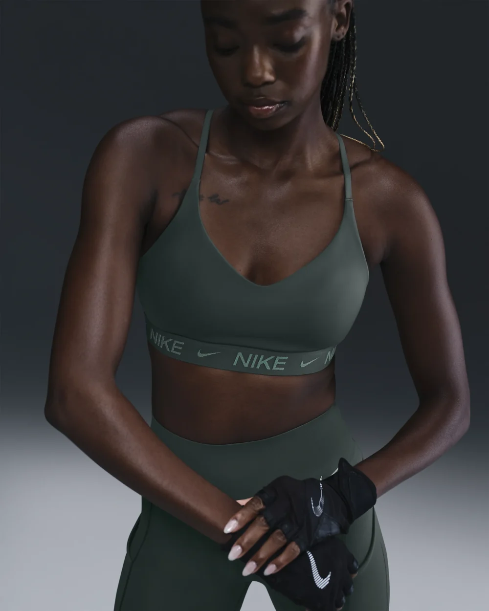 Nike Indy Light-Support Womens Padded Adjustable Sports Bra - Image 2