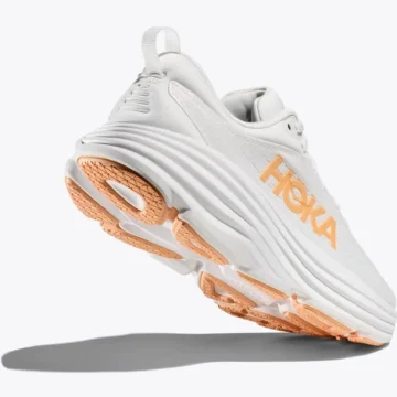 Hoka Womens BONDI 8 - White / Cantaloupe