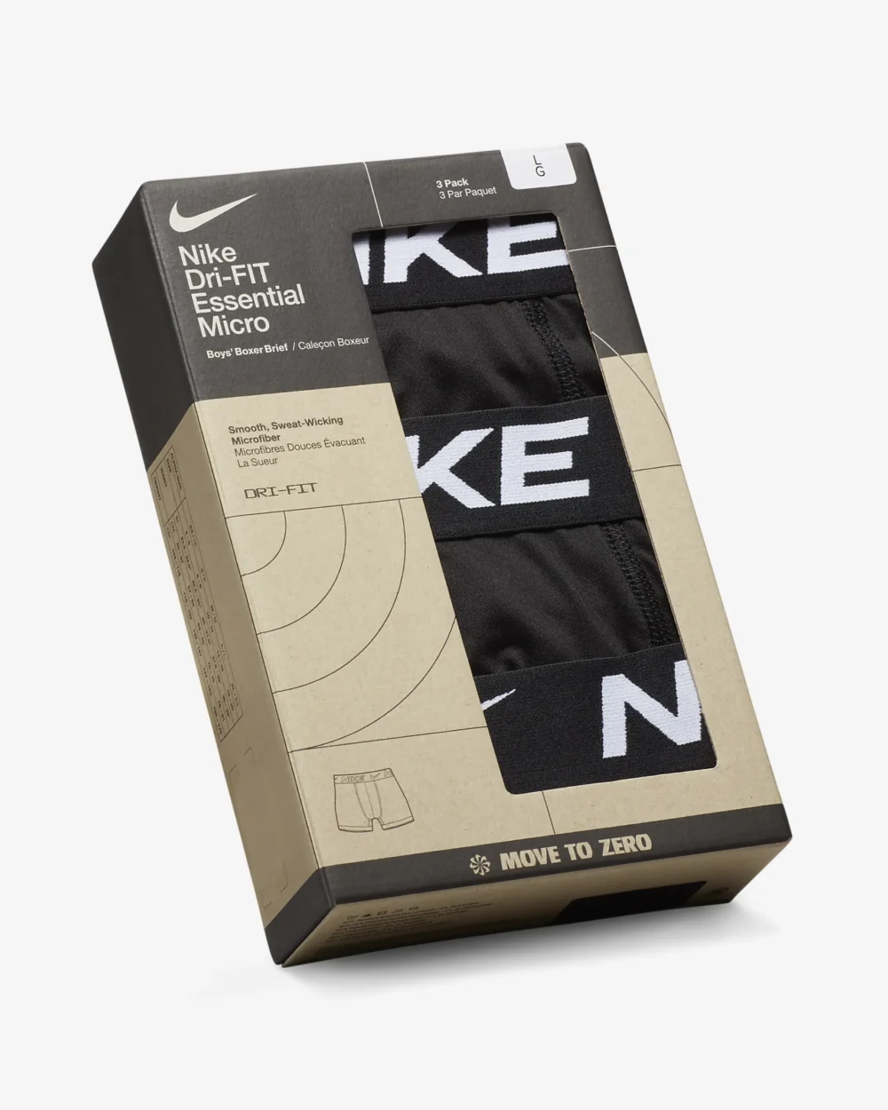 Nike Essentials Big Kids Dri-FIT Boxer Briefs (3-Pack)