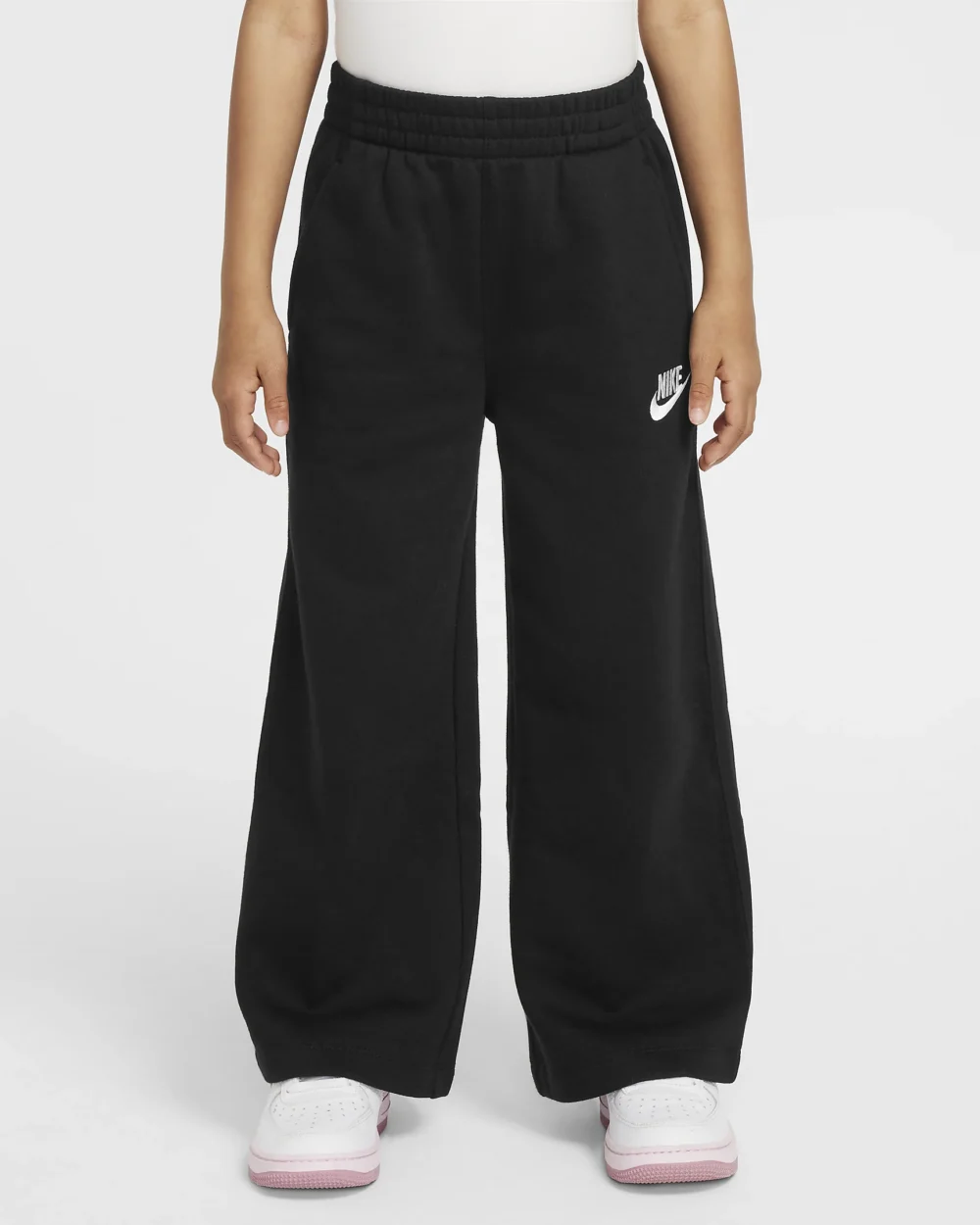 Nike Sportswear Club Little Kids Fleece Wide Leg Pants BLACK - Image 4