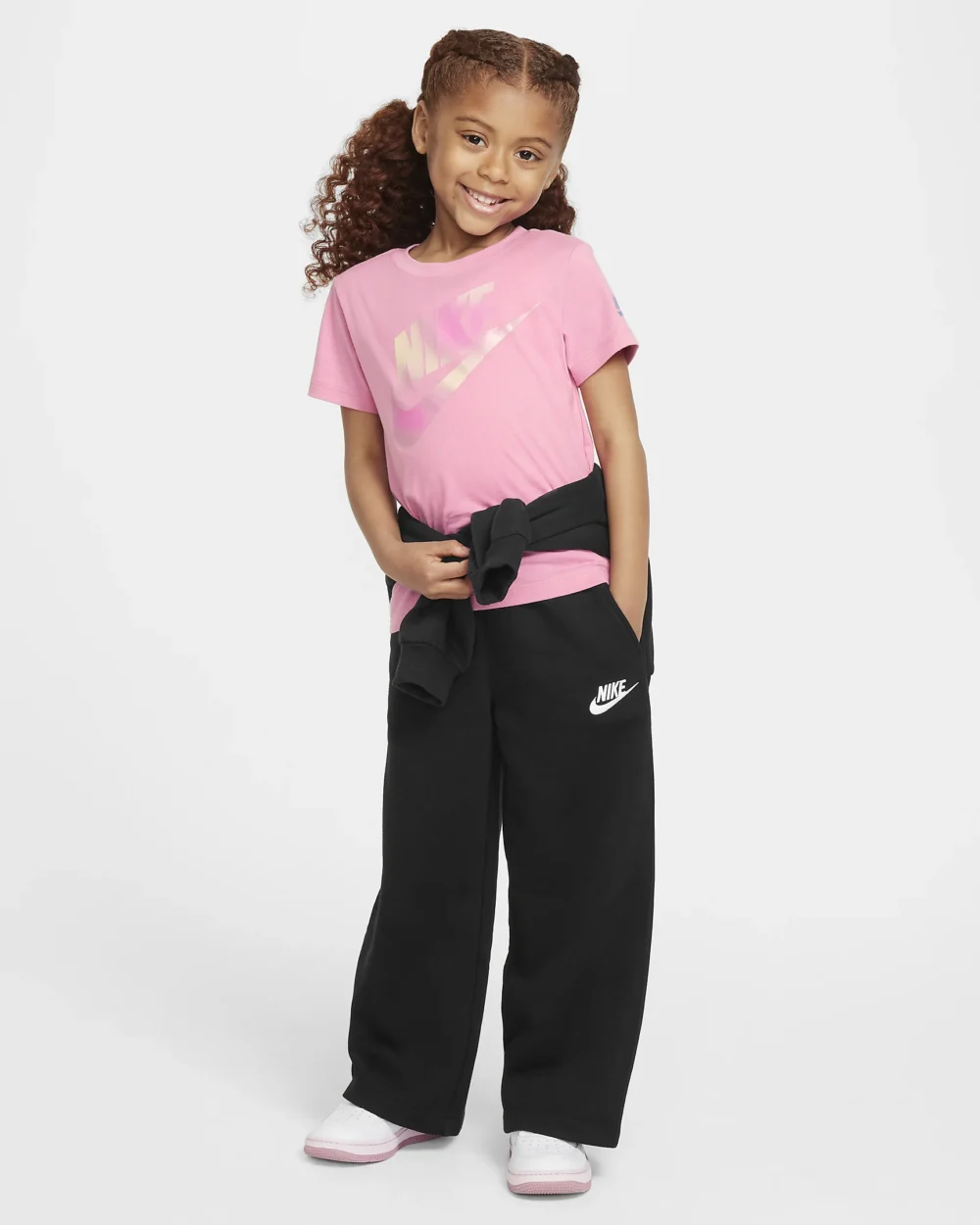 Nike Sportswear Club Little Kids Fleece Wide Leg Pants BLACK