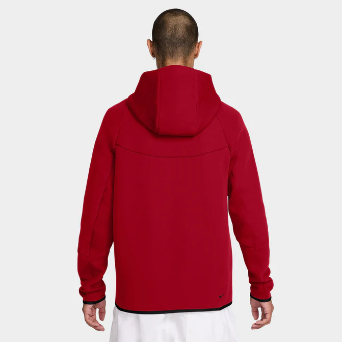 NIKE TECHFLEECE FULL-ZIP WINDRUNNER HOODIE GYM RED / BLACK - Image 3