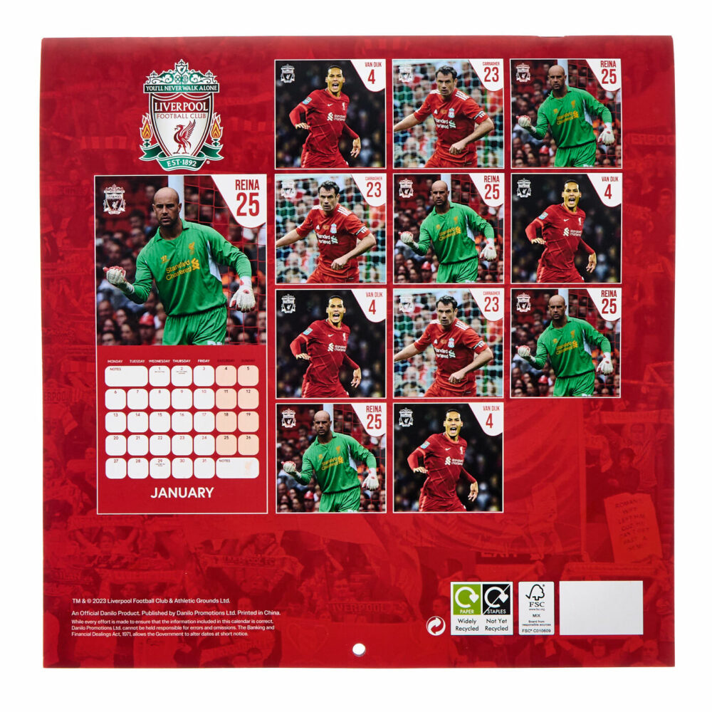 Liverpool Football Club 2025 Square Calendar - Image 3