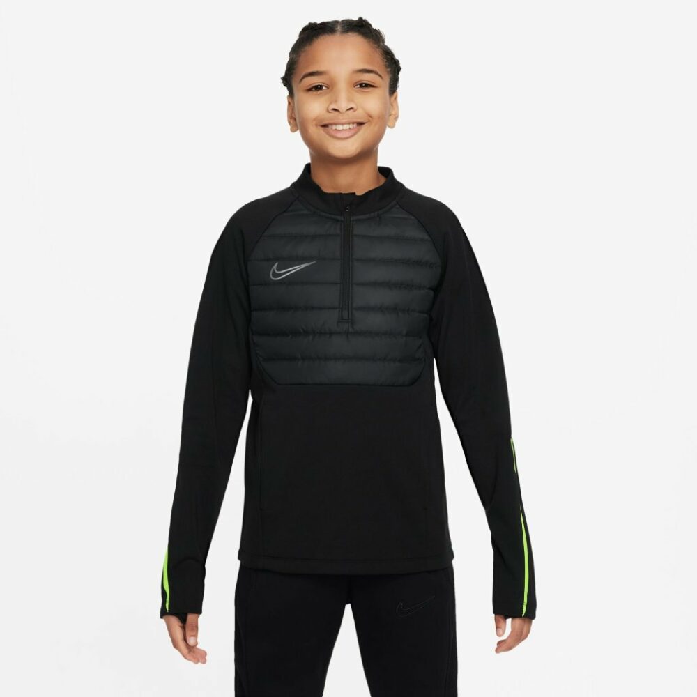 NIKE THERMA-FIT ACADEMY TOP JUNIOR BLACK/VOLT - Image 2