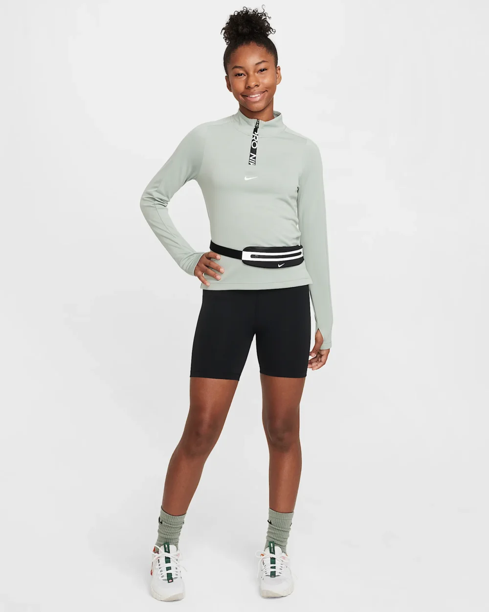 Nike Pro Girls Dri-FIT Long-Sleeve 1/2-Zip Top