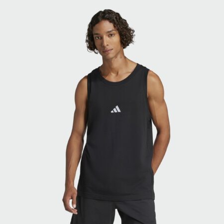 adidas Essentials Small Logo Tank Top - Black