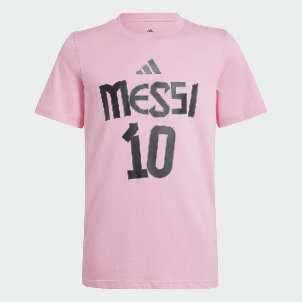 adidas Messi Name and Number Graphic Tee Kids - Pink