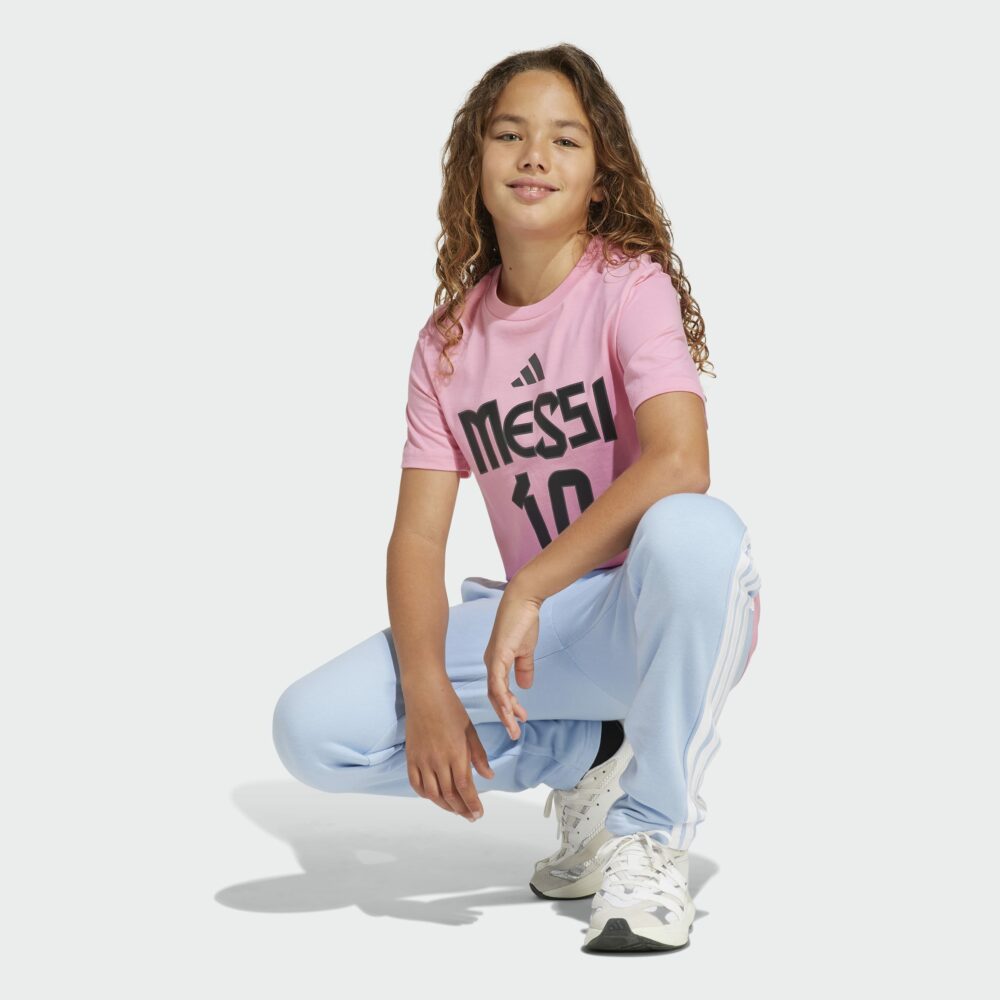 adidas Messi Name and Number Graphic Tee Kids - Pink - Image 3
