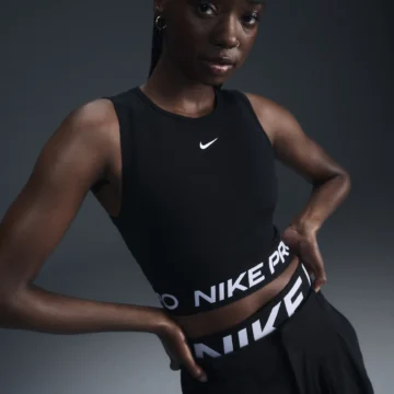 Nike Pro Womens Dri-FIT Cropped Tank Top svartur