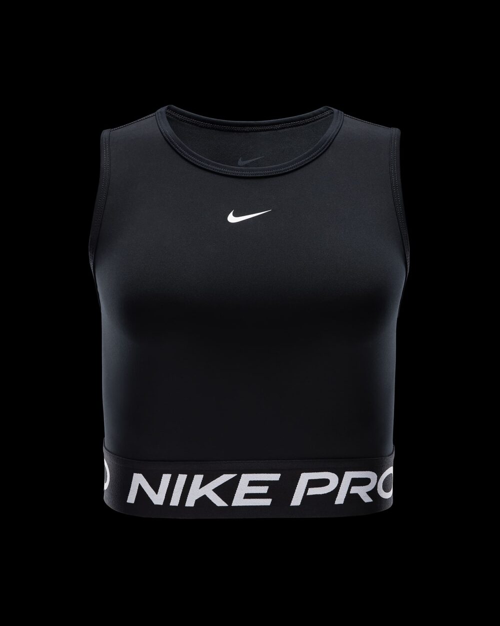 Nike Pro Womens Dri-FIT Cropped Tank Top svartur - Image 2