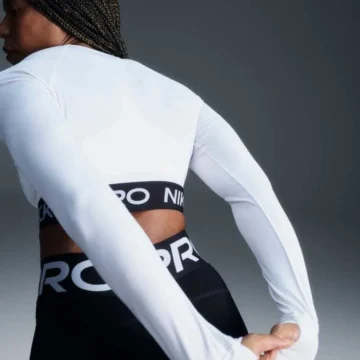 Nike Pro Womens Dri-FIT Cropped Long-Sleeve Top - Image 5