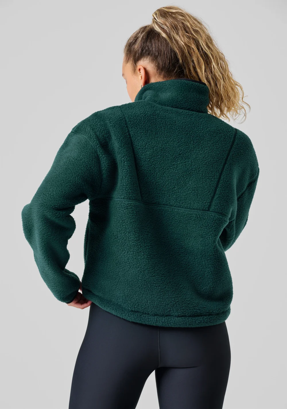 Casall Pile Half Zip - Dark Pine - Image 5