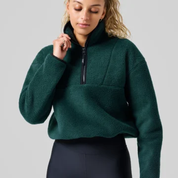 Casall Pile Half Zip - Dark Pine