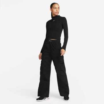 NIKE Ribbed Mock-Neck Long-Sleeve Top - Image 3