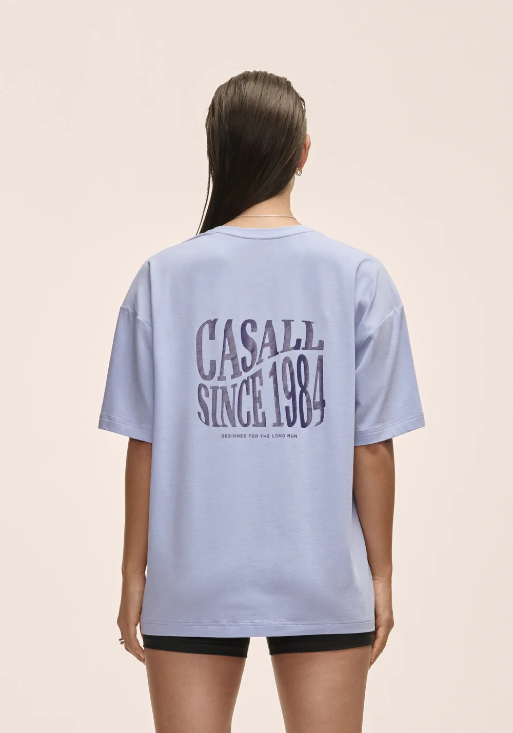 Casall Oversized Cotton Tee W Blueberry Mist