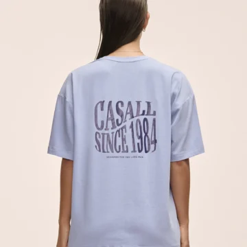 Casall Oversized Cotton Tee W Blueberry Mist
