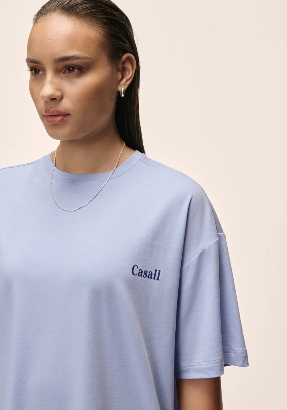 Casall Oversized Cotton Tee W Blueberry Mist - Image 3