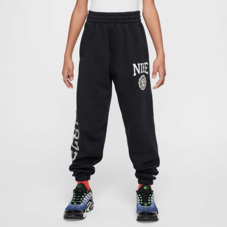 Nike Sportswear Club Fleece Girls Loose Trousers - Black/White Nike Sportswear Club buxur barna