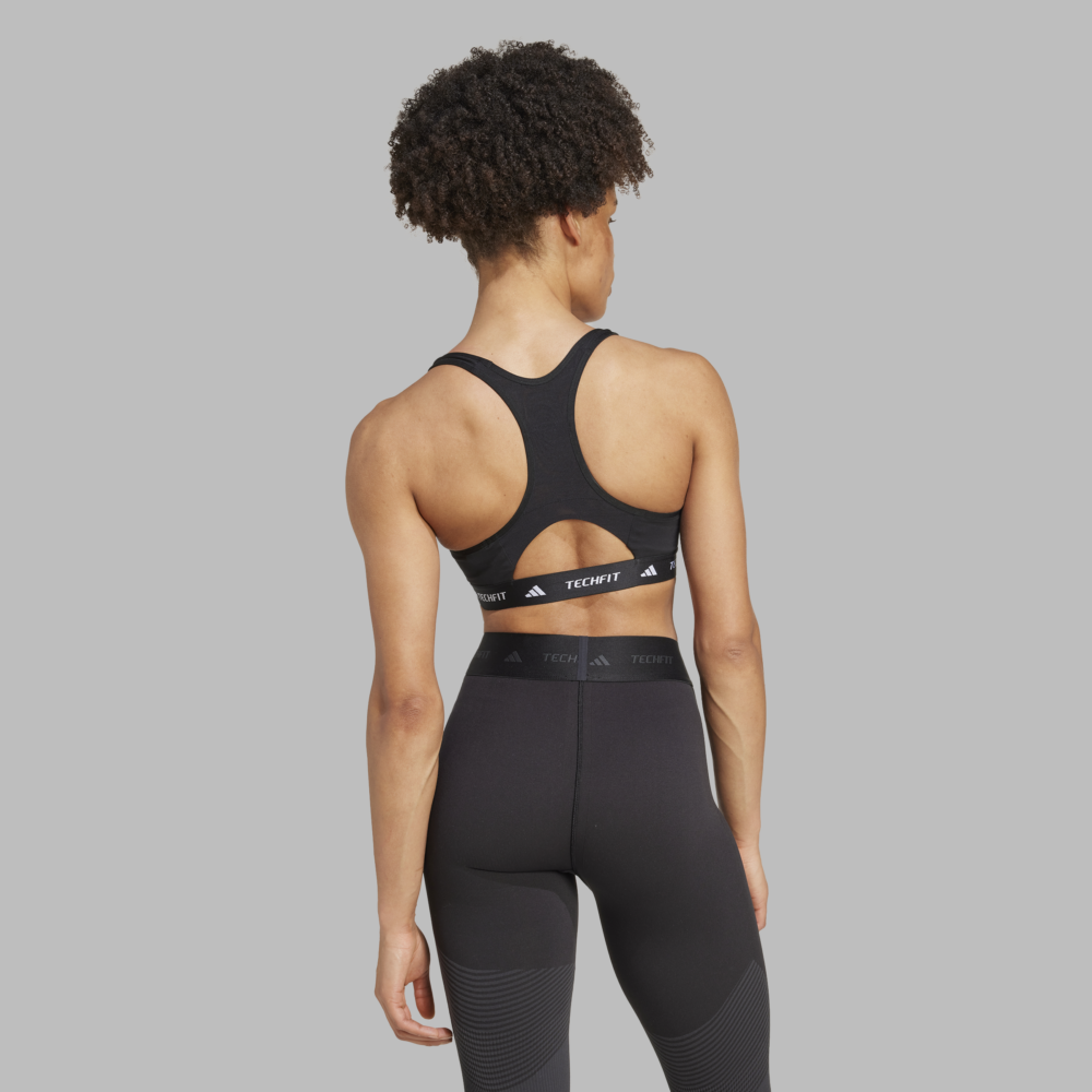 adidas TECHFIT Medium-Support Bra - Black - Image 2