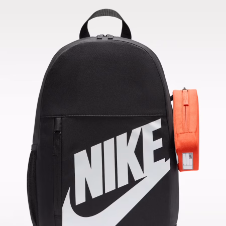 NIKE skólataska svört m/appelsínugulu pennaveski