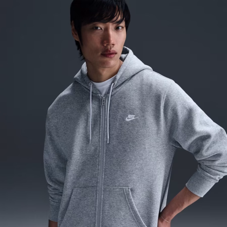 Nike Club Mens Full-Zip Fleece Hoodie
