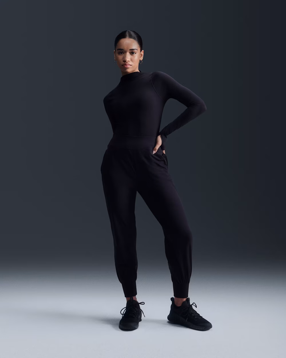 NIKE ZENVY LONGSLEEVED TOP BLACK - Image 5