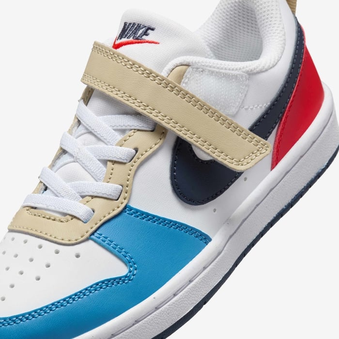 Nike Court Borough Low Recraft Little Kids' Shoes BLÁR/RAUÐUR - Image 3
