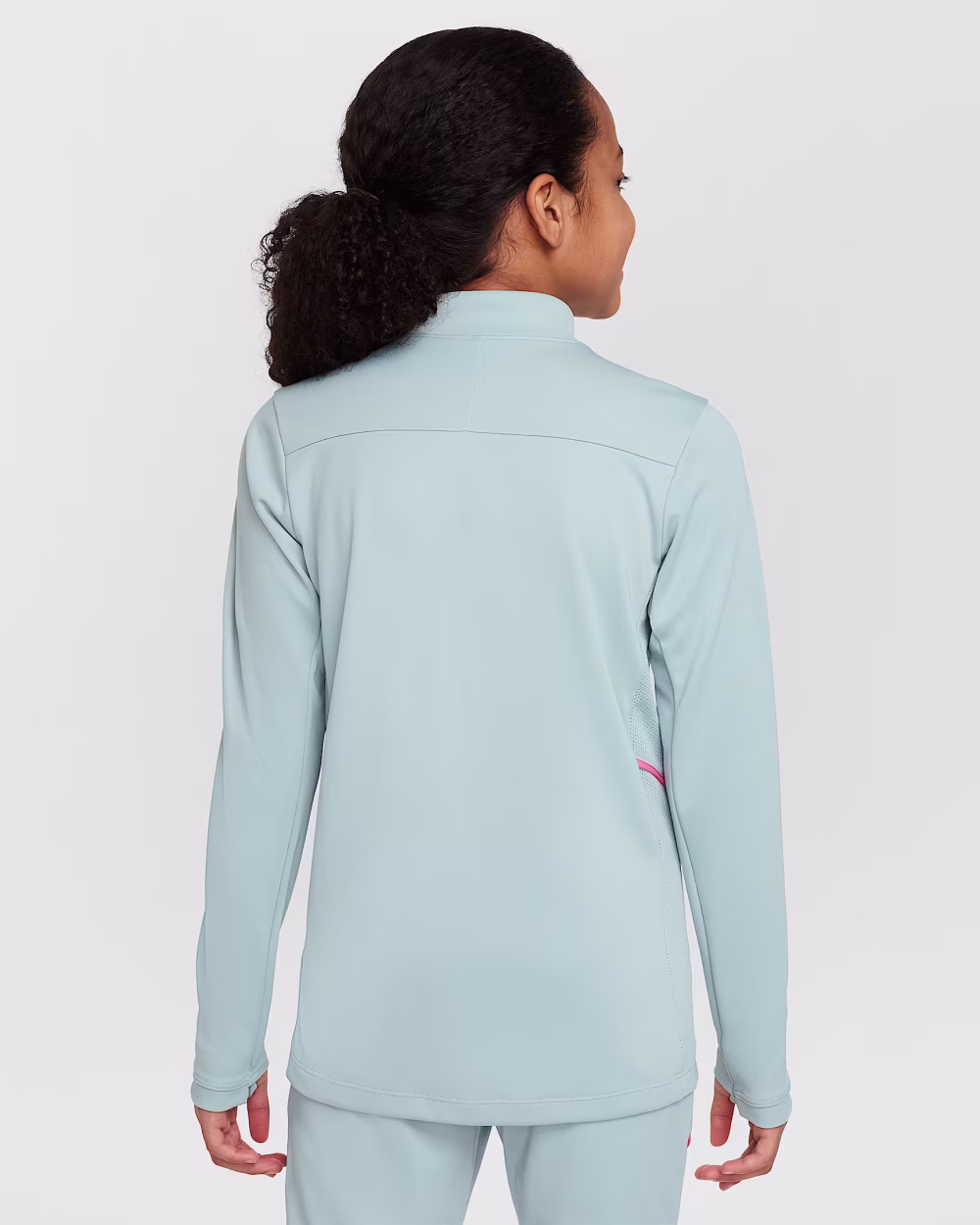 Nike Academy Older Kids Dri-FIT Long-Sleeve 1/4-Zip Ocean Cube/Hyper Pink - Image 3