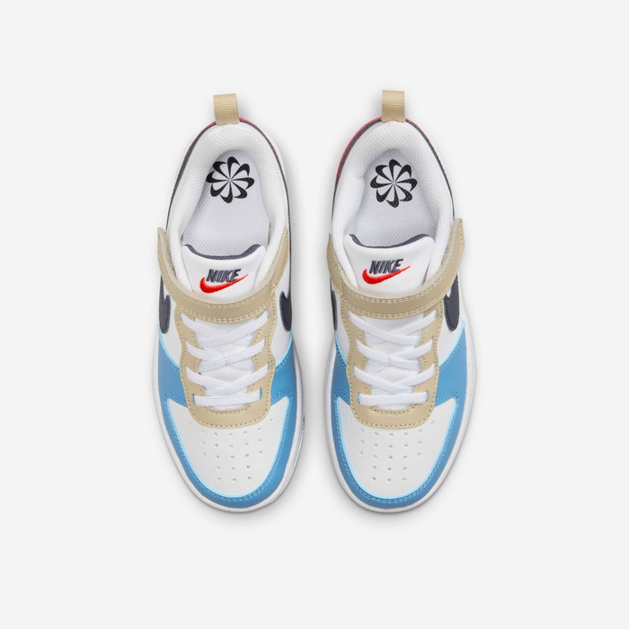 Nike Court Borough Low Recraft Little Kids' Shoes BLÁR/RAUÐUR - Image 6