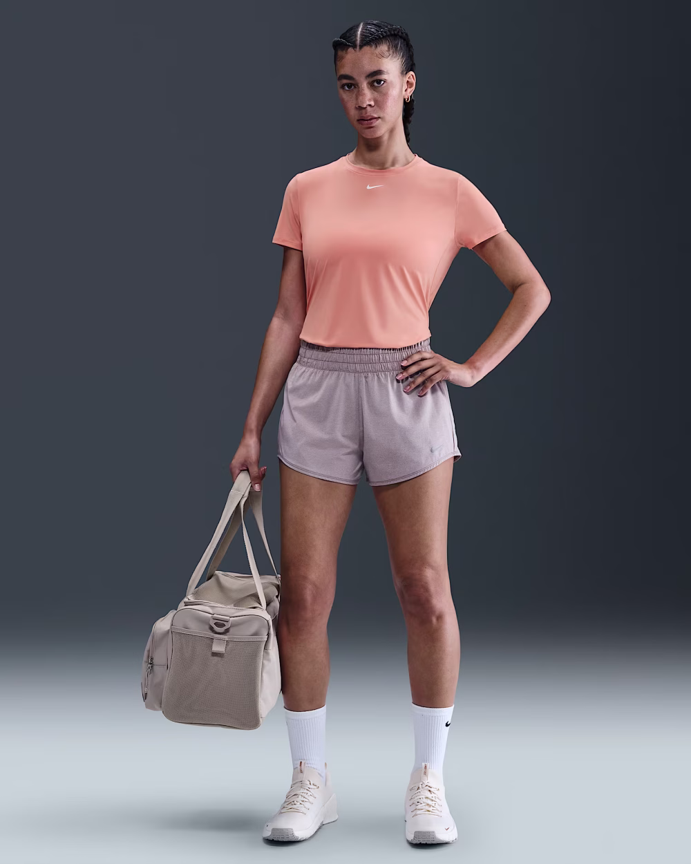 NIKE ONE DRI-FIT STUTTERMABOLUR APPELSÍNUGULUR - Image 3