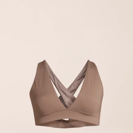 Casall V-Neck Crossback Bikini Top - Warm Khaki