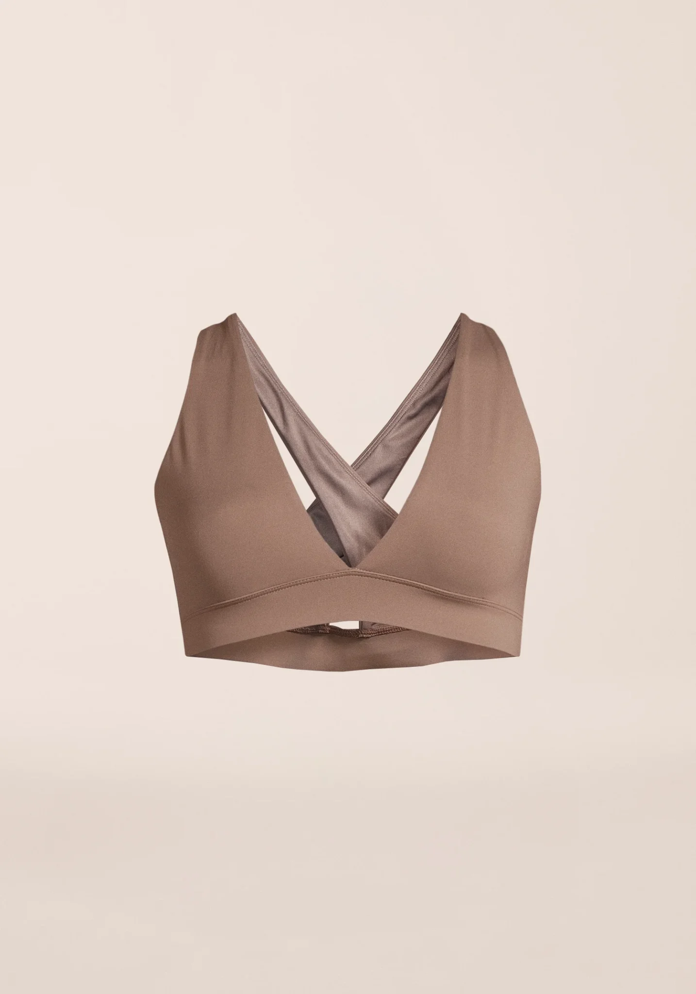 Casall V-Neck Crossback Bikini Top - Warm Khaki