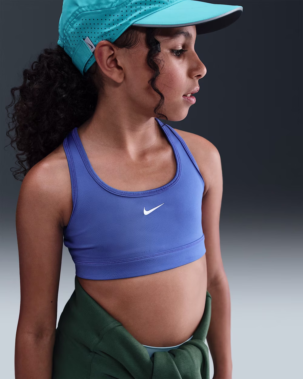 NIKE GIRLS DF SWOOSH BRA BLÁR - Image 2