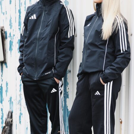 ADIDAS ESSENTIALS 3-STRIPES OPEN-HEM FLEECE PANTS SVARTAR BEINAR KVENNA