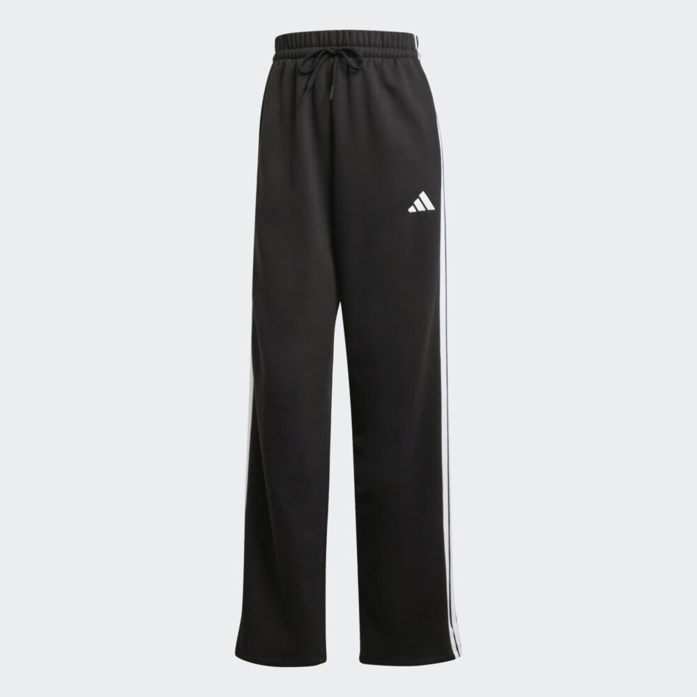 ADIDAS ESSENTIALS 3-STRIPES OPEN-HEM FLEECE PANTS SVARTAR - Image 8