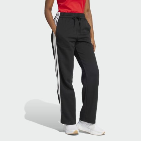 ADIDAS ESSENTIALS 3-STRIPES OPEN-HEM FLEECE PANTS SVARTAR