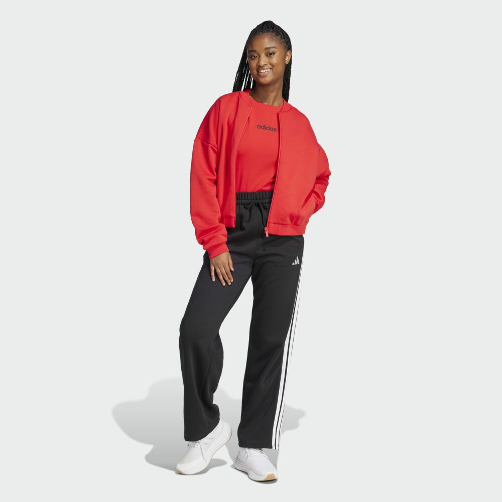ADIDAS ESSENTIALS 3-STRIPES OPEN-HEM FLEECE PANTS SVARTAR - Image 4