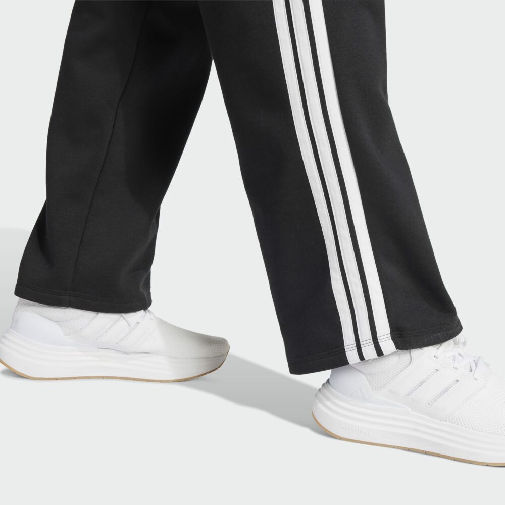 ADIDAS ESSENTIALS 3-STRIPES OPEN-HEM FLEECE PANTS SVARTAR - Image 3
