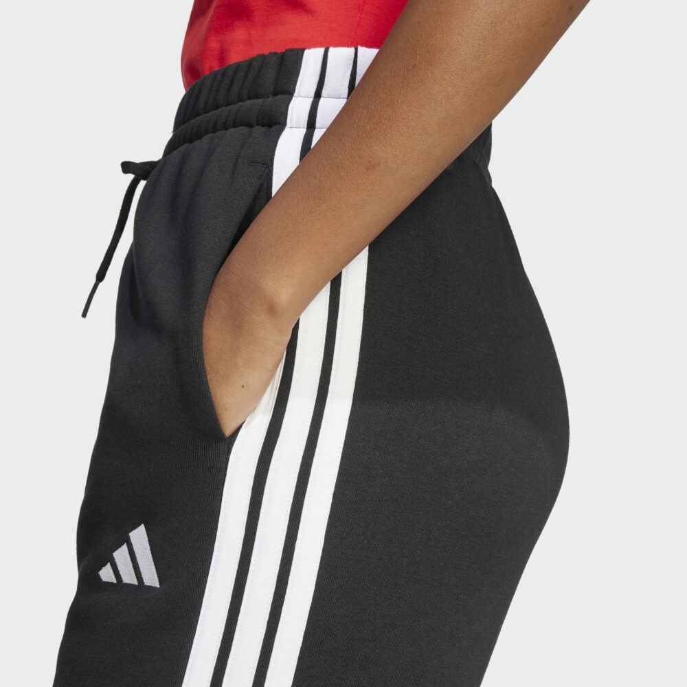 ADIDAS ESSENTIALS 3-STRIPES OPEN-HEM FLEECE PANTS SVARTAR - Image 2