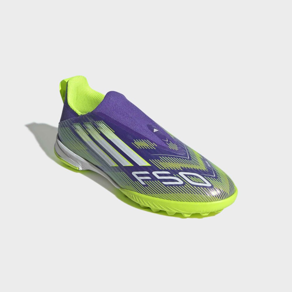 ADIDAS F50 LEAGUE LL TF J PURRUS/FTWWHT/LUCLEM gervigrasskór barna - Image 3
