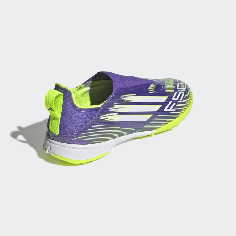 ADIDAS F50 LEAGUE LL TF J PURRUS/FTWWHT/LUCLEM gervigrasskór barna - Image 2