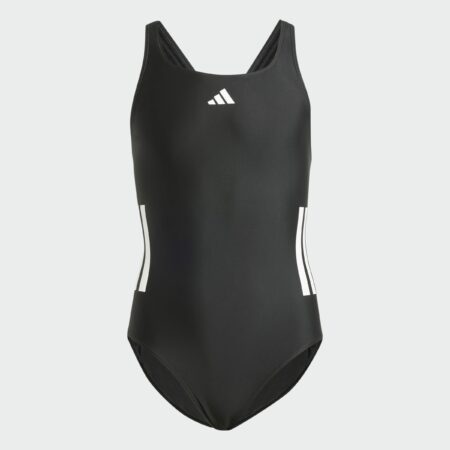 Adidas sundbolur barna Black 3-Stripes C-Back Swimsuit Kids