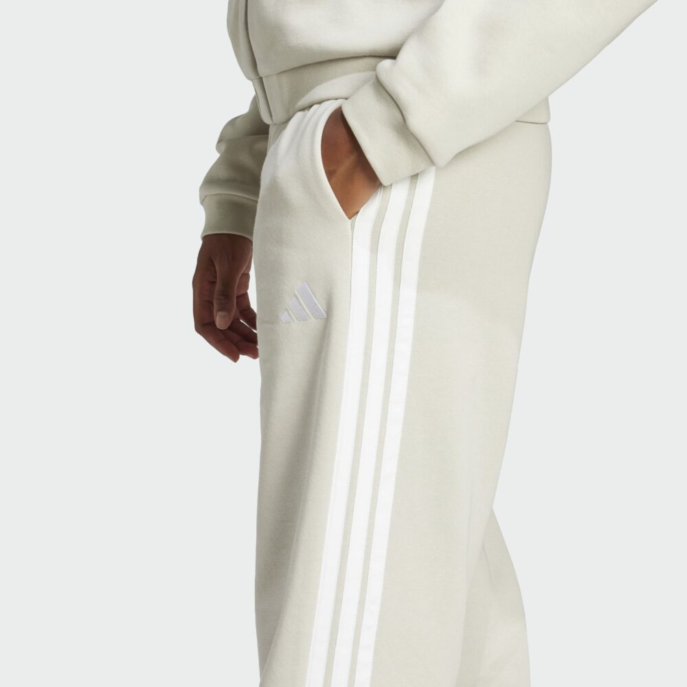 ADIDAS ESSENTIALS 3-STRIPES OPEN-HEM FLEECE PANTS BEIGE BEINAR - Image 6
