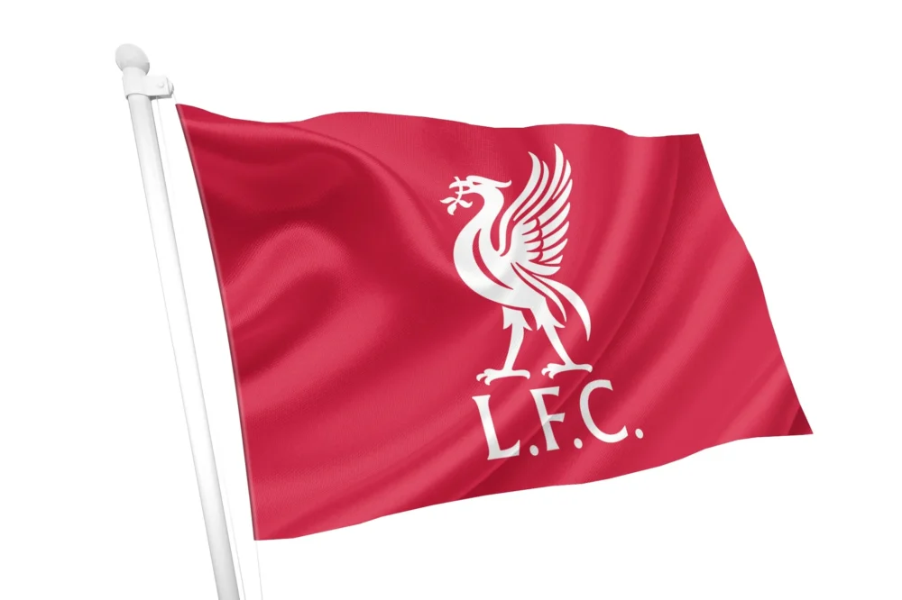 LIVERPOOL FÁNI / Liverpool FC - White Liver Bird & LFC Flag