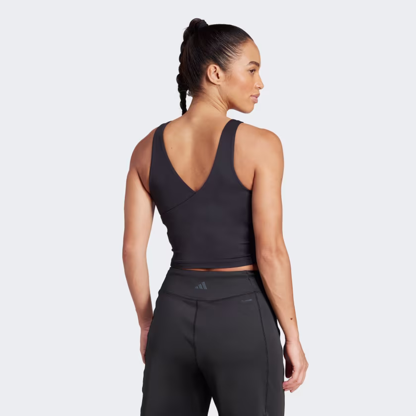 ADIDAS YOGA CROP TANK WITH INNER SHELF BRA SVARTUR - Image 5